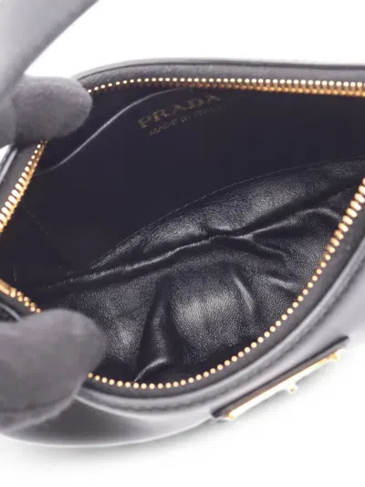 Pre-owned Prada 2010s Arke Leather Tote Bag In Black