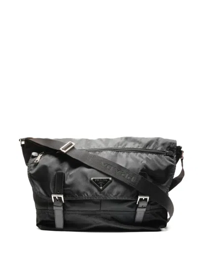 Pre-owned Prada 2010s Buckle-detail Shoulder Bag In Black