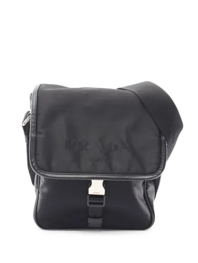 Pre-owned Prada 2010s Buckle-fastening Crossbody Bag In Black