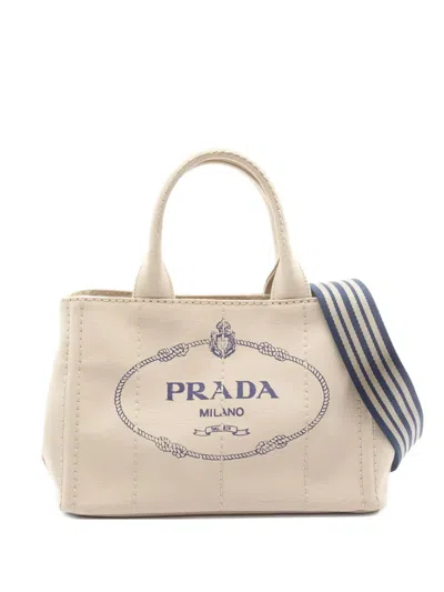 Pre-owned Prada 2010s Canapa Tote Bag In Neutral