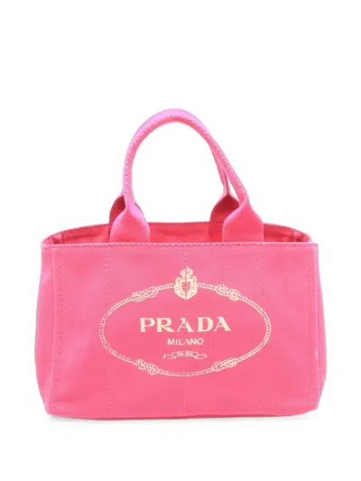 Pre-owned Prada 2010s Canapa Tote Bag In Pink