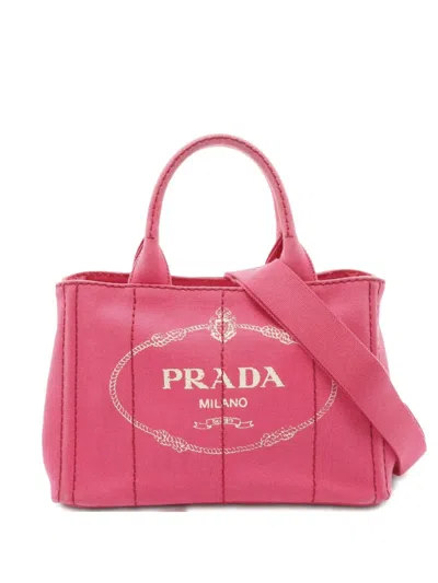 Pre-owned Prada 2010s Canapa Two-way Tote Bag In Pink