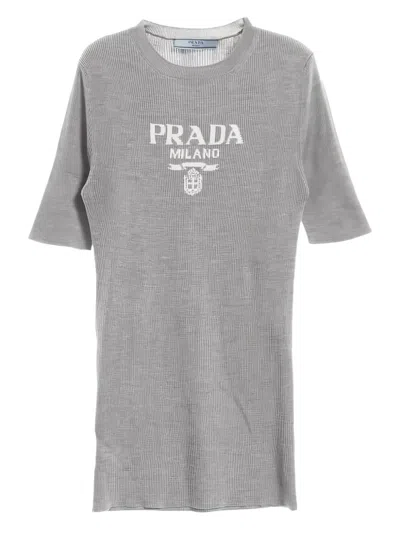 Pre-owned Prada 2010s Crew-neck T-shirt In Gray