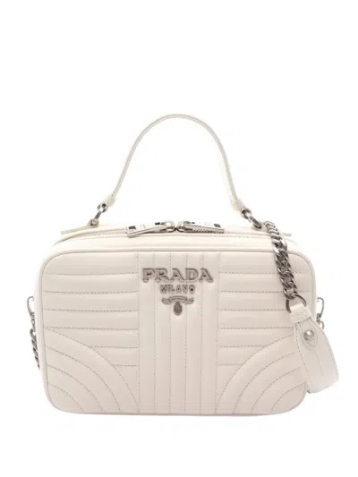 Pre-owned Prada 2010s Diagram Crossbody Bag In White