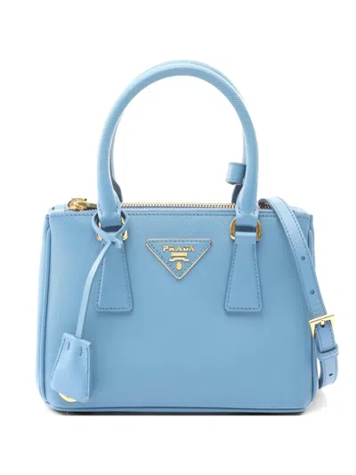 Pre-owned Prada 2010s Galleria Leather Tote Bag In Blue