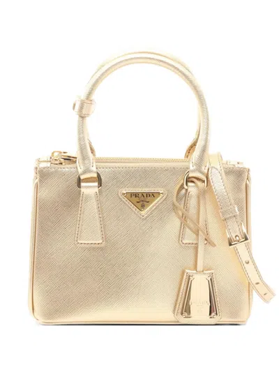 Pre-owned Prada 2010s Galleria Tote Bag In Gold
