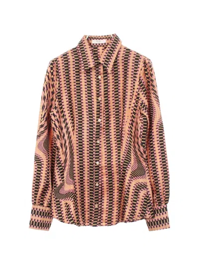 Pre-owned Prada 2010s Geometric-print Silk Shirt In Pink