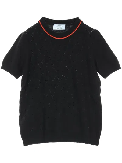 Pre-owned Prada 2010s Knitted T-shirt In Black
