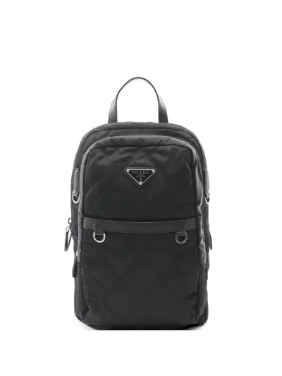 Pre-owned Prada 2010s Leather Backpack In Black