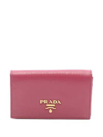 Pre-owned Prada 2010s Leather Card Case In Pink