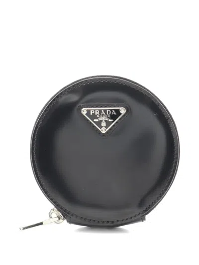 Pre-owned Prada 2010s Leather Coin Case In Black
