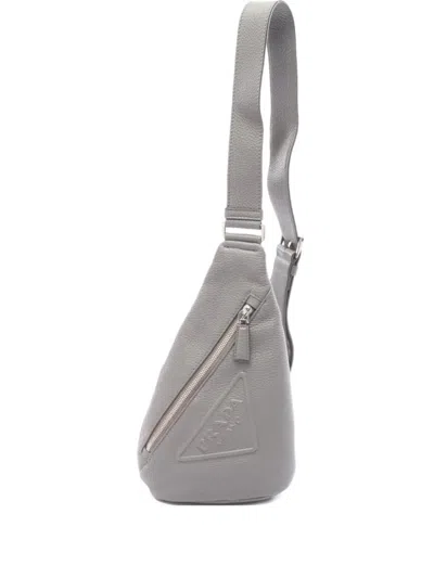 Pre-owned Prada 2010s Leather Cross Body Bag In Gray