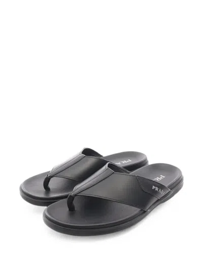 Pre-owned Prada 2010s Leather Sandals In Black