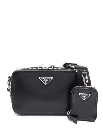 Pre-owned Prada 2010s Leather Shoulder Bag In Black