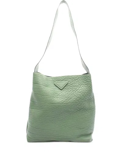 Pre-owned Prada 2010s Leather Shoulder Bag In Green