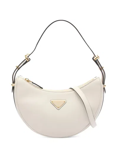 Pre-owned Prada 2010s Leather Shoulder Bag In White