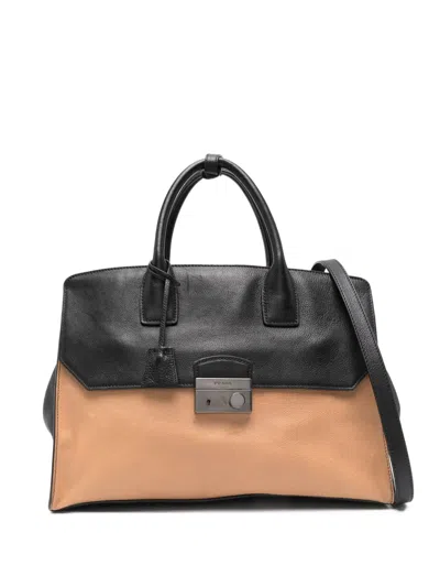 Pre-owned Prada 2010s Leather Top Handle Bag In Black
