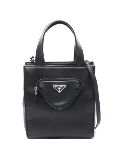 Pre-owned Prada 2010s Leather Tote Bag In Black