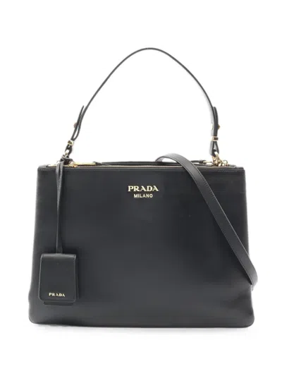 Pre-owned Prada 2010s Leather Tote Bag In Black