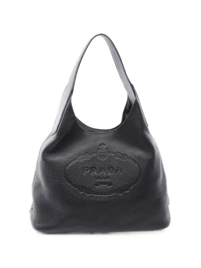 Pre-owned Prada 2010s Leather Tote Bag In Black