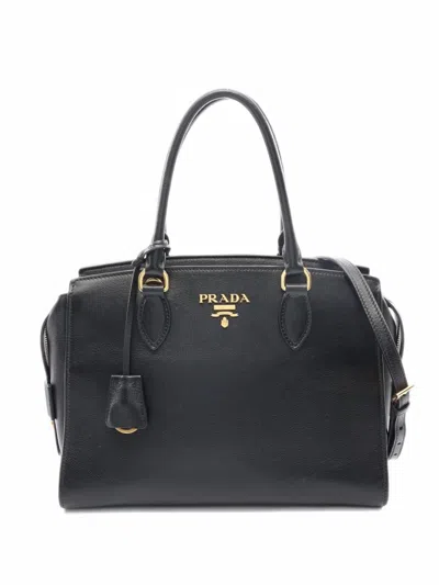 Pre-owned Prada 2010s Leather Tote Bag In Black