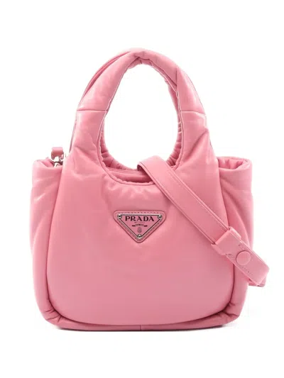 Pre-owned Prada 2010s Leather Tote Bag In Pink
