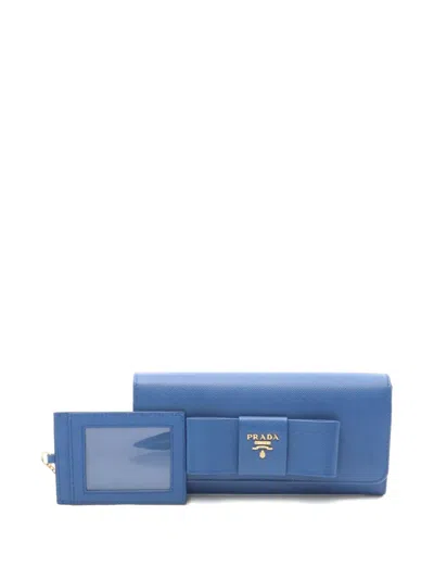 Pre-owned Prada 2010s Leather Wallet In Blue