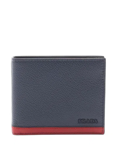 Pre-owned Prada 2010s Leather Wallet In Blue