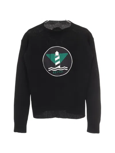 Pre-owned Prada 2010s Lighthouse-patch Sweater In Black