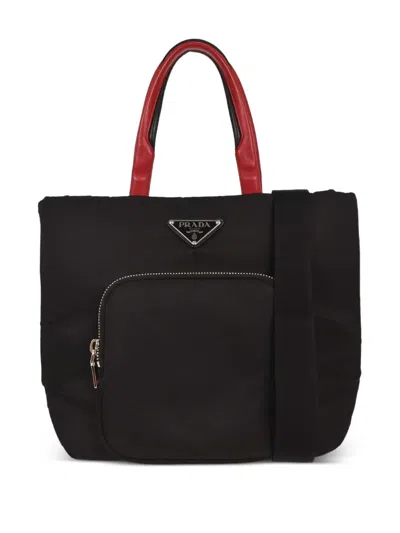 Pre-owned Prada 2010s Logo-plaque Tote Bag In Black