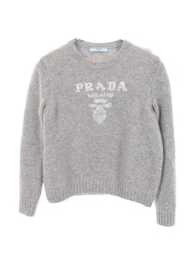 Pre-owned Prada 2010s Logo-detail Sweater In Gray