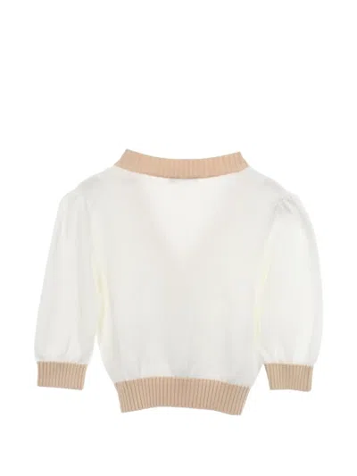 Pre-owned Prada 2010s Logo-embroidered Cropped Cardigan In White