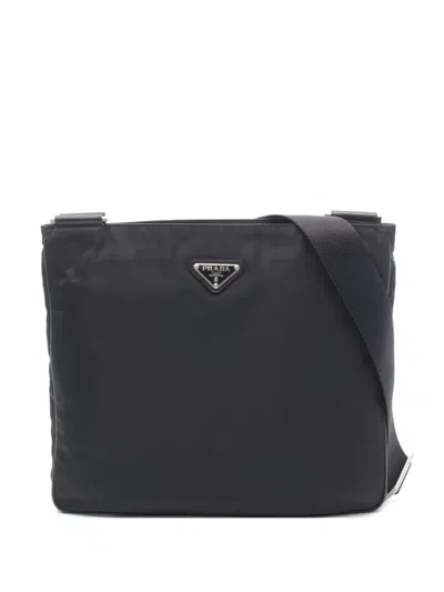 Pre-owned Prada 2010s Logo-plaque Shoulder Bag In Black