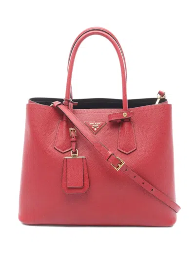 Pre-owned Prada 2010s Medium Double Handbag In Red