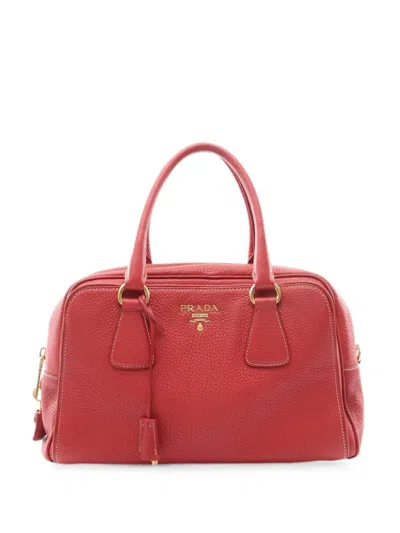Pre-owned Prada 2010s Mini Logo-plaque Tote Bag In Red