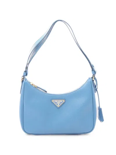 Pre-owned Prada 2010s Mini Re-edition 2005 Shoulder Bag In Blue