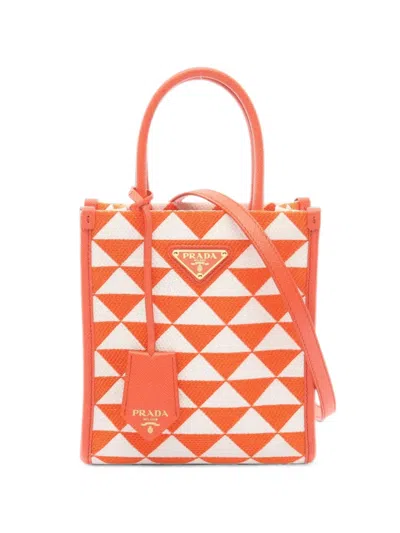 Pre-owned Prada 2010s Mini Symbole Tote Bag In Orange