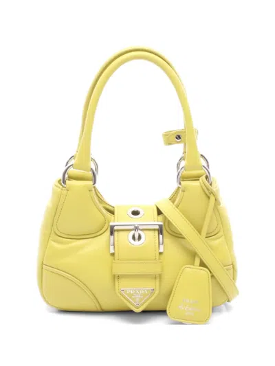 Pre-owned Prada 2010s Moon Buckle Handbag In Yellow
