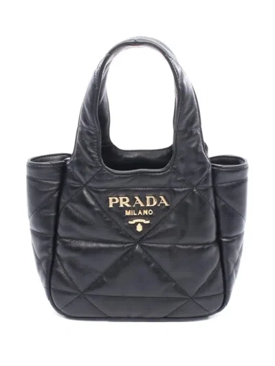 Pre-owned Prada 2010s Nappa Quilted Handbag In Black