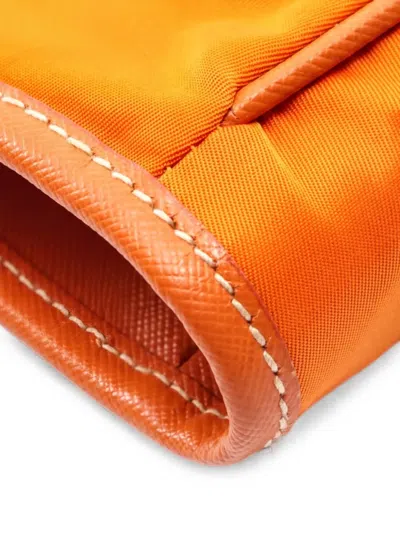 Pre-owned Prada 2010s Nylon Saffiano-leather Tote Bag In Orange