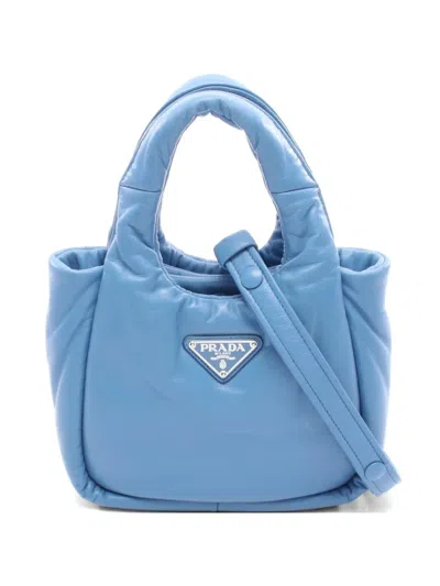 Pre-owned Prada 2010s Padded Leather Tote Bag In Blue
