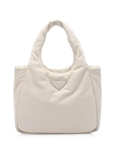 Pre-owned Prada 2010s Padded Leather Tote Bag In White