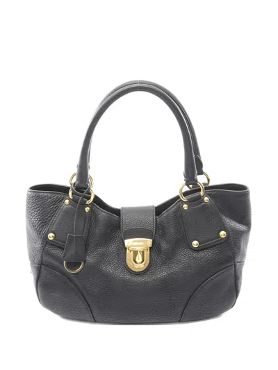 Pre-owned Prada 2010s Panelled Leather Handbag In Black
