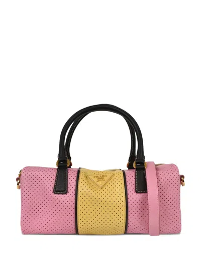 Pre-owned Prada 2010s Perforated Tote Bag In Pink