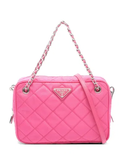 Pre-owned Prada 2010s Quilted Chain Handbag In Pink