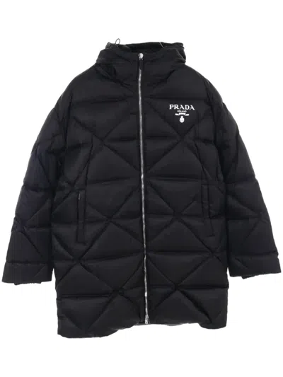 Pre-owned Prada 2010s Quilted Coat In Black