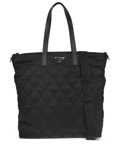 Pre-owned Prada 2010s Quilted Tote Bag In Black