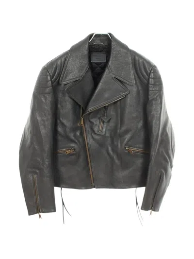 Pre-owned Prada 2010s Quilted-lining Biker Jacket In Black