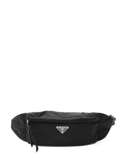 Pre-owned Prada 2010s R- Nylon Waist Bag In Black