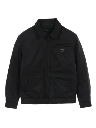 Pre-owned Prada 2010s Re-nylon Bomber Jacket In Black